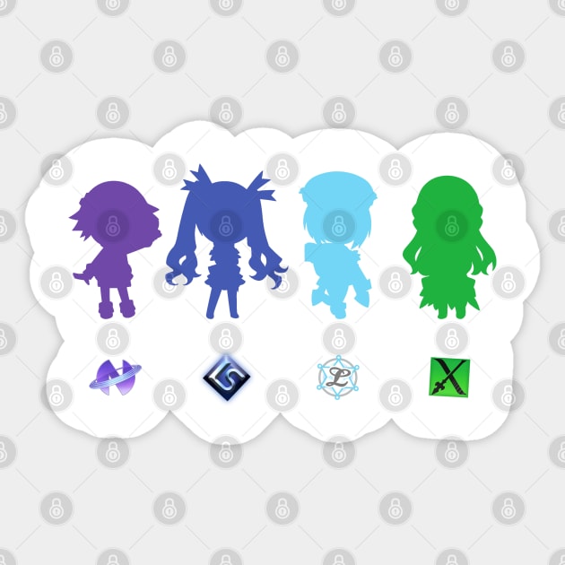 Hyperdimension Neptunia Four Goddesses Sticker by Otakuteland